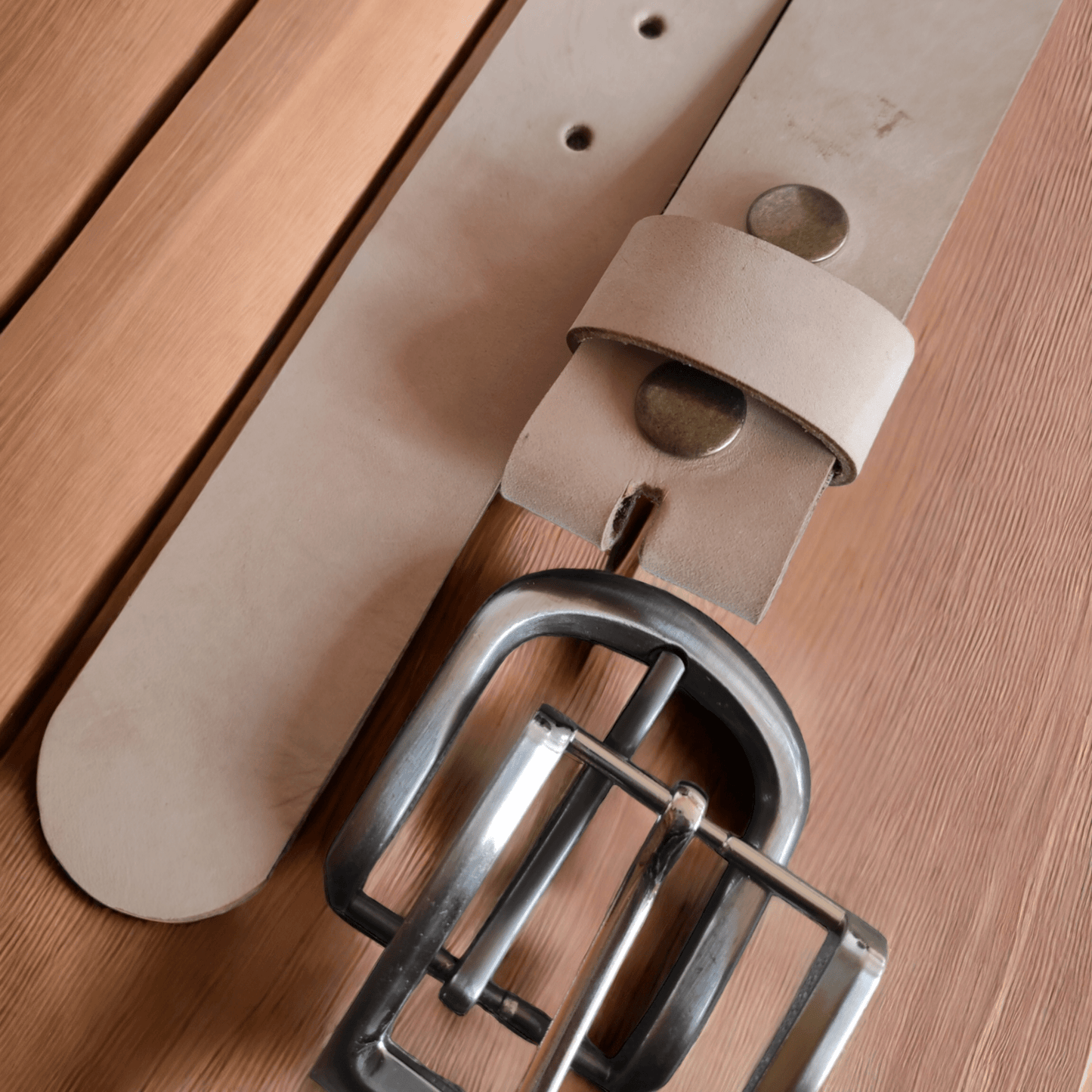 Beige Full Grain Leather Belt - Atitlan Leather