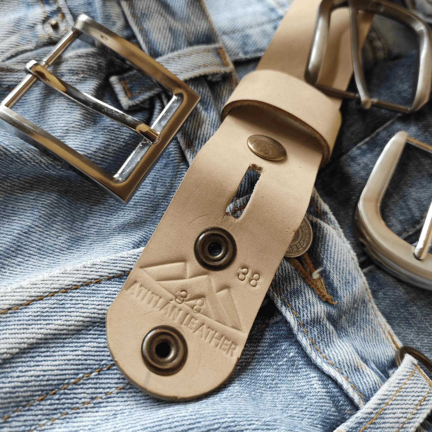 Beige Full Grain Leather Belt - Atitlan Leather