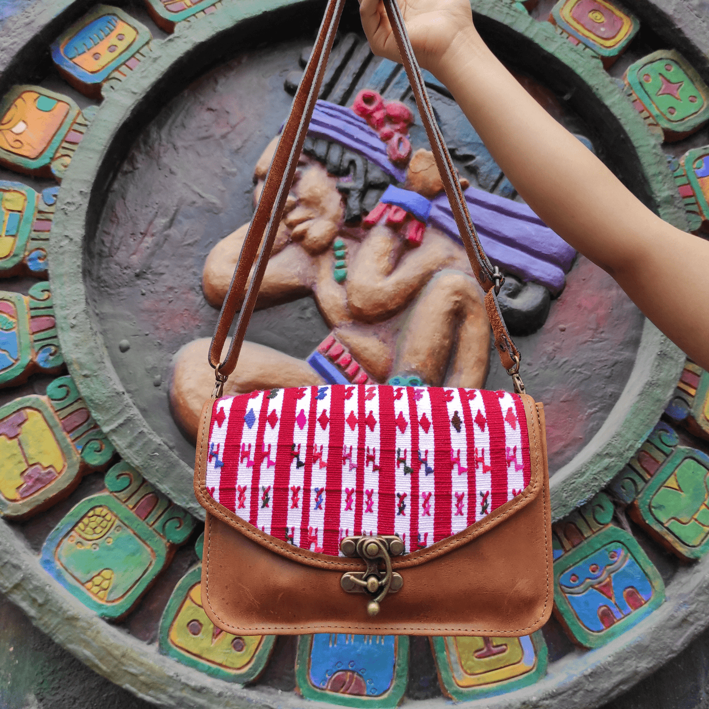 Mayan Fabric Crossbody Bag - Atitlan Leather