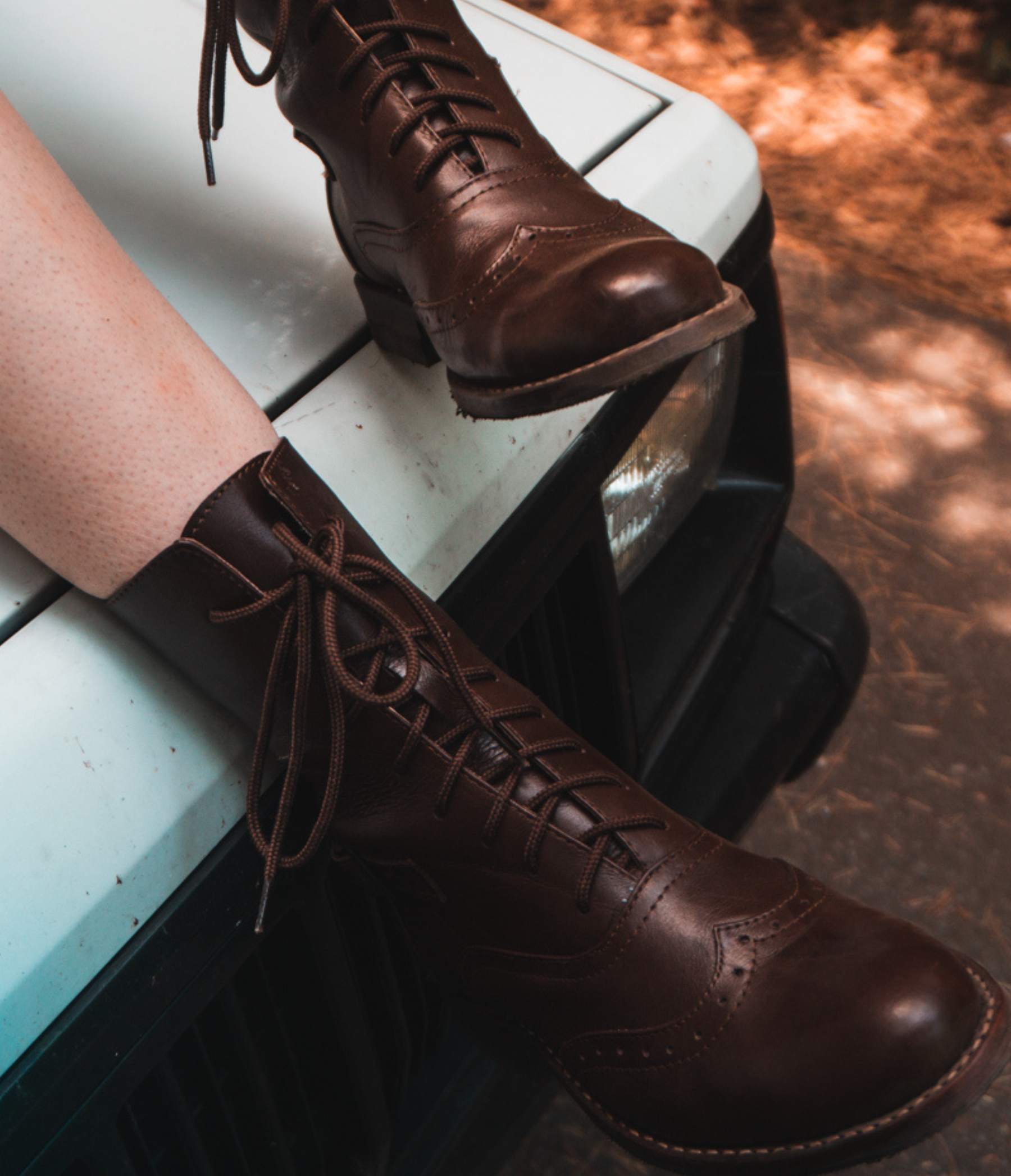 Brown Victorian Brogue Boots