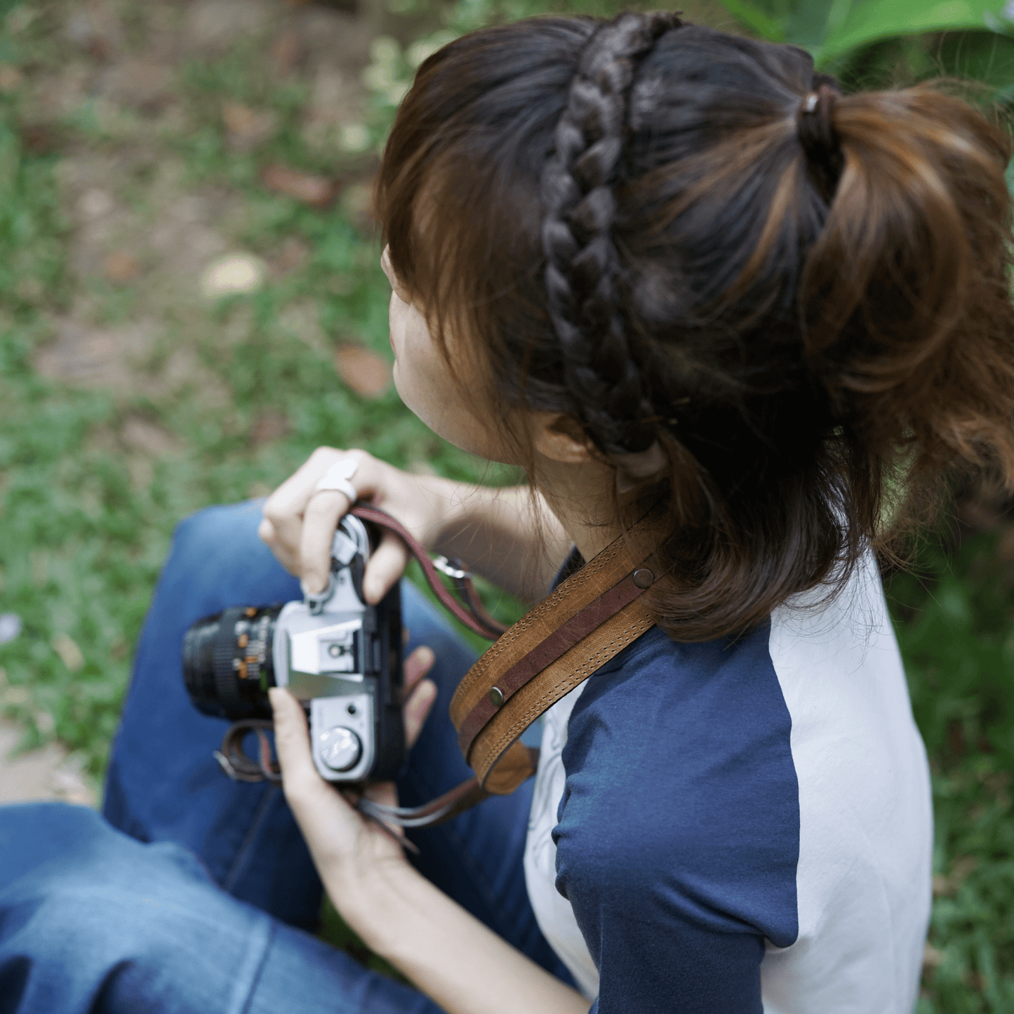 Dual Color Leather Camera Strap - Atitlan Leather