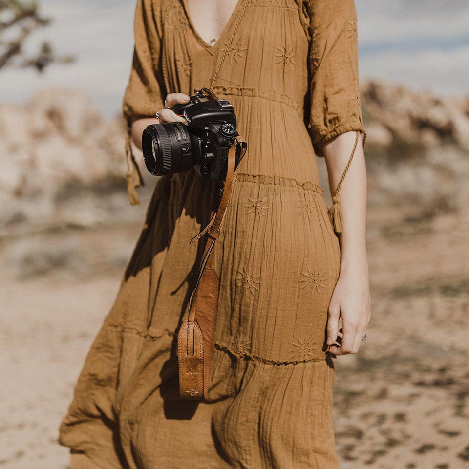 Light Brown Leather Camera Strap - Atitlan Leather