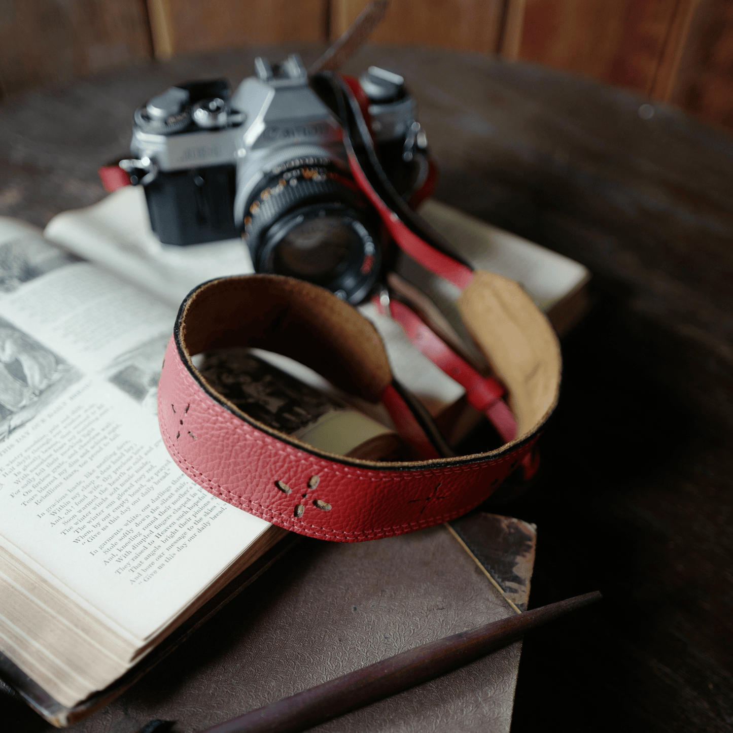 Red Camera Strap - Atitlan Leather