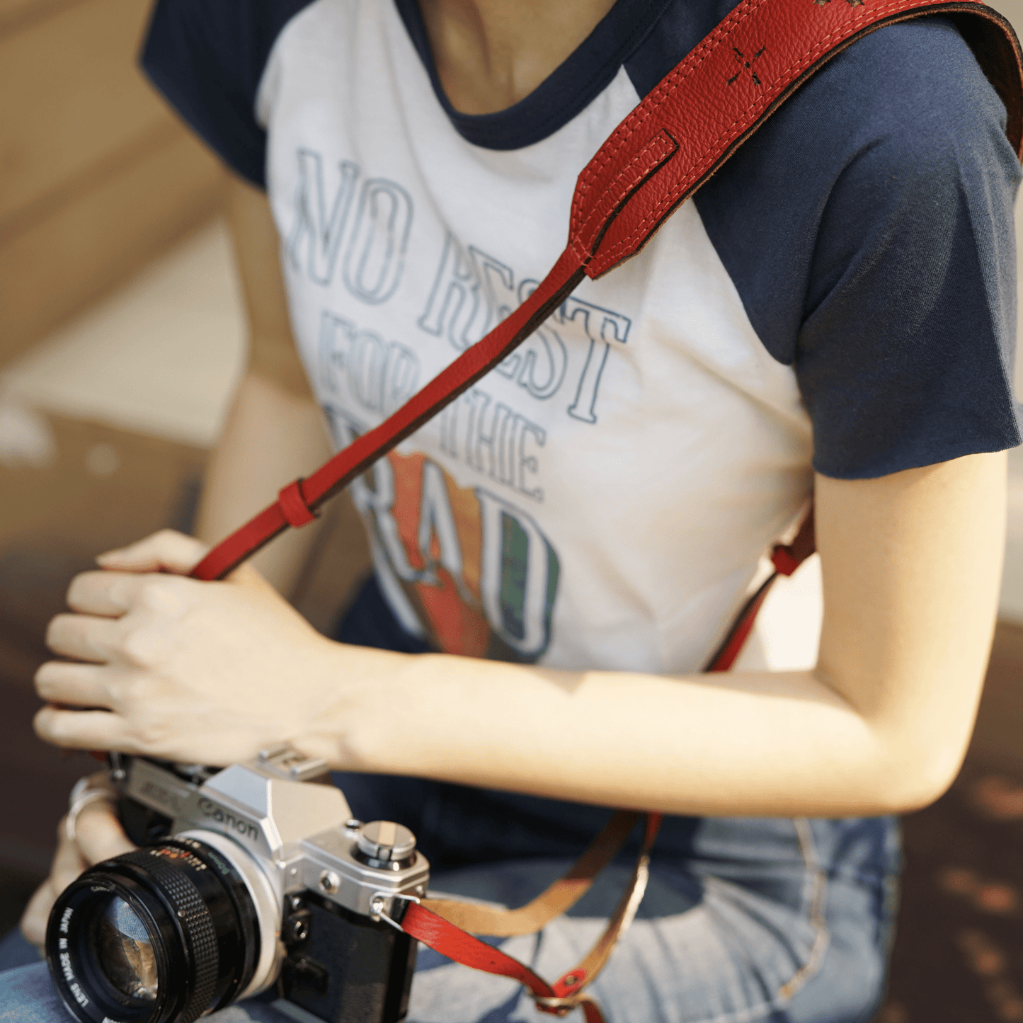 Red Camera Strap - Atitlan Leather