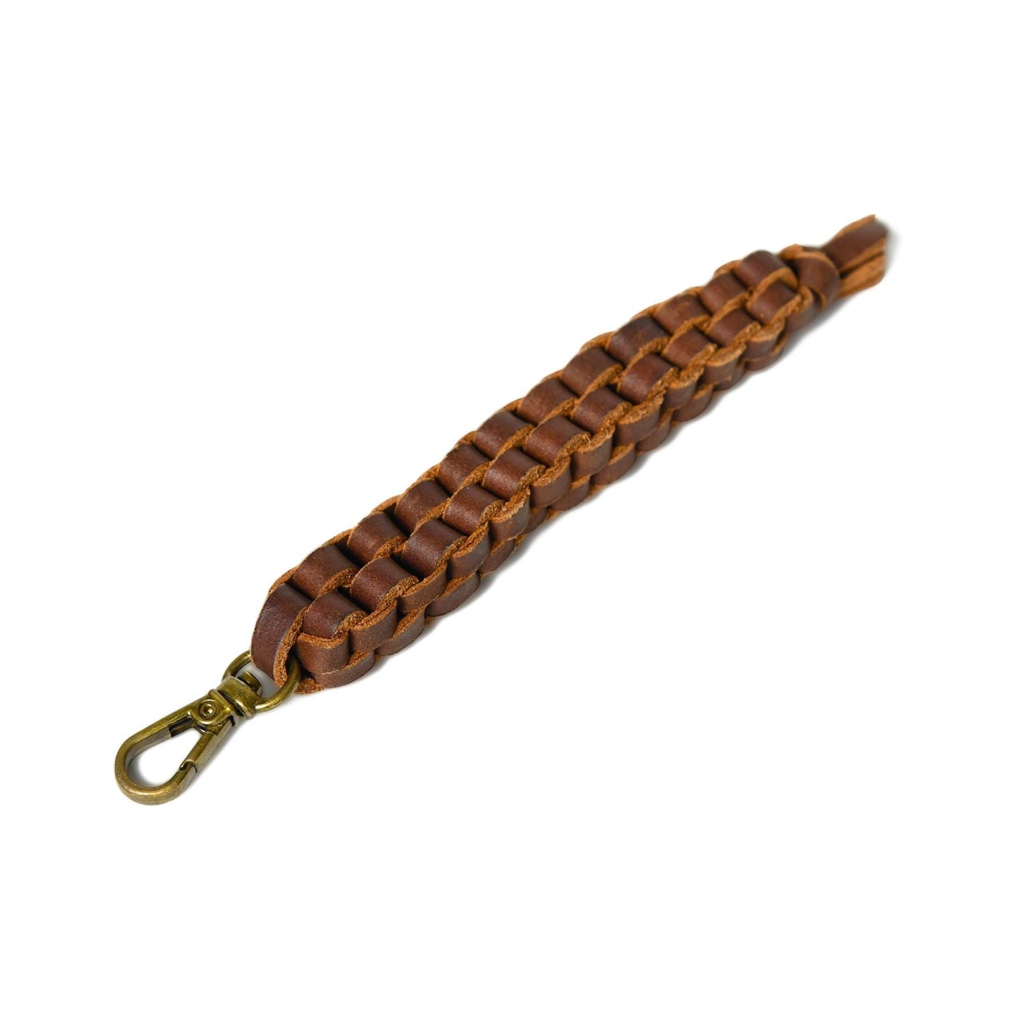 Braided Leather Keychain Strap - Handmade Brown Accessory - Atitlan Leather