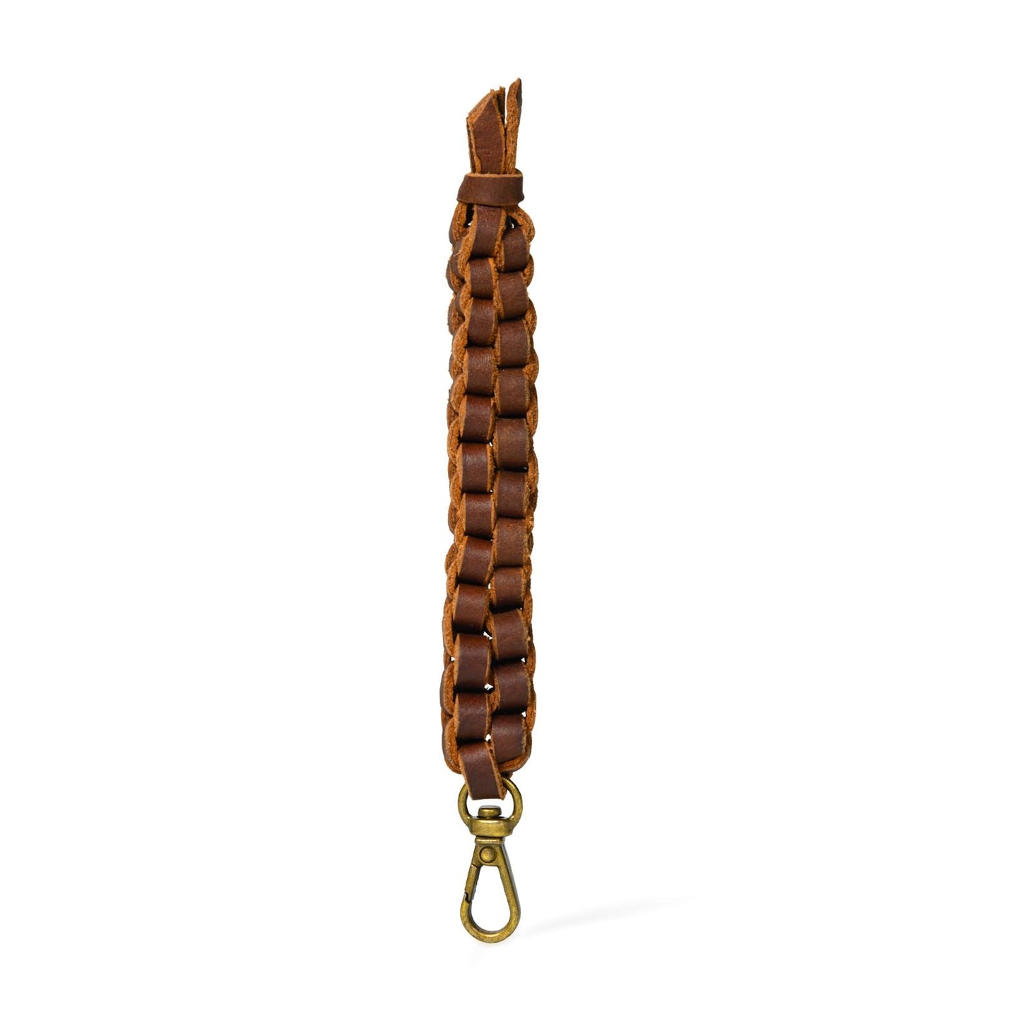 Braided Leather Keychain Strap - Handmade Brown Accessory - Atitlan Leather