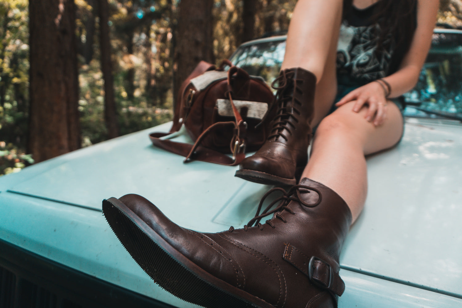 Leather brogue shop boots womens