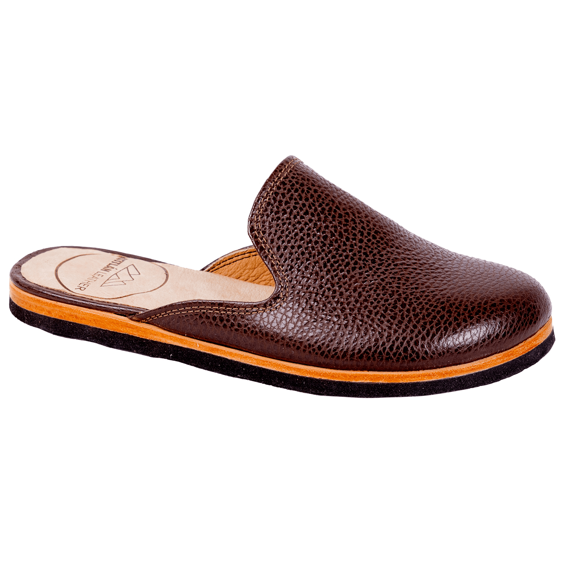 oak leather mules side view