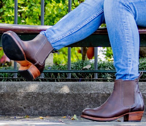 Women's Brown Leather Chelsea Boots | Elastic Pull - On Ankle Boots - Atitlan Leather
