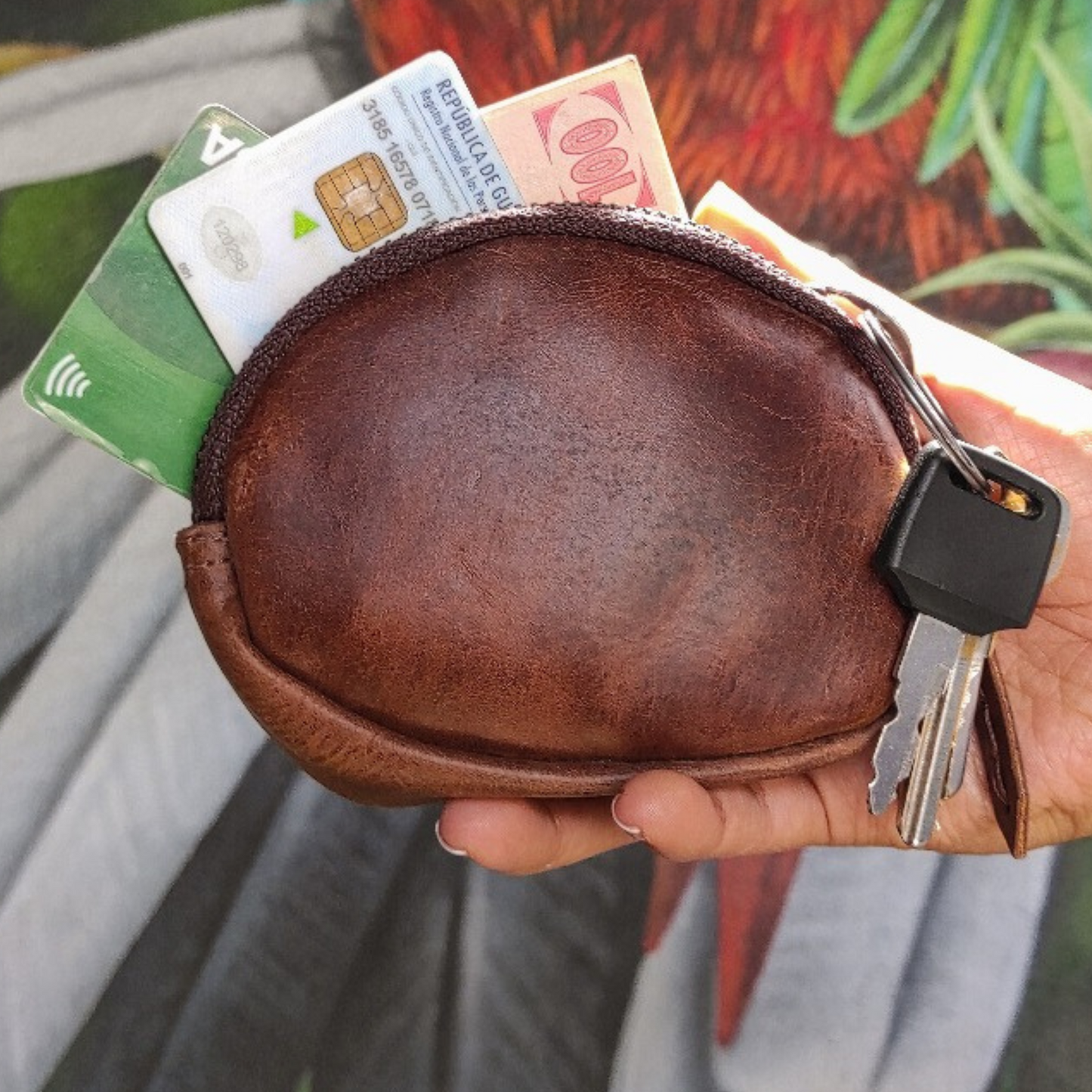 Zip Leather Coin Purse