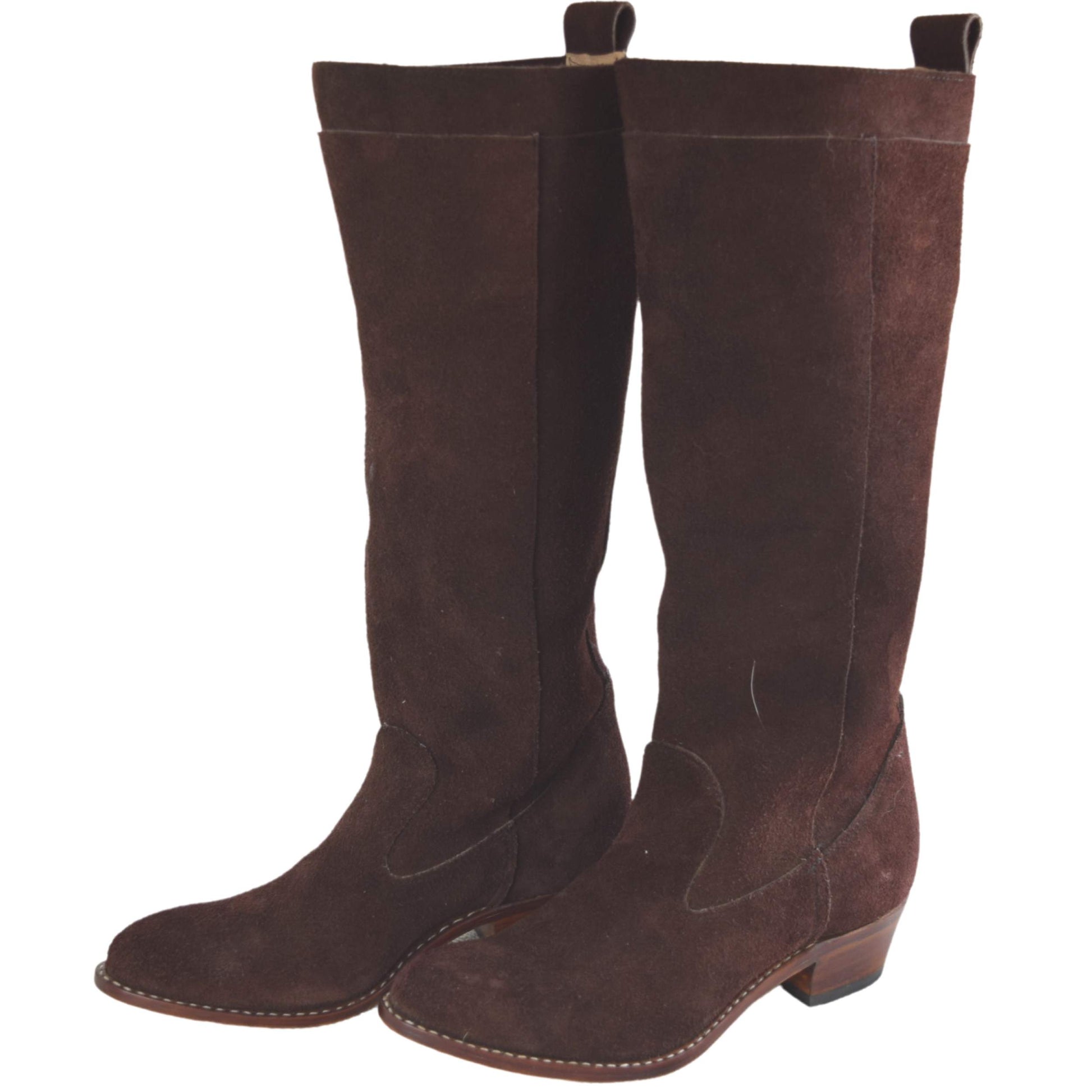 Brown Slouchy Suede Boots - Atitlan Leather
