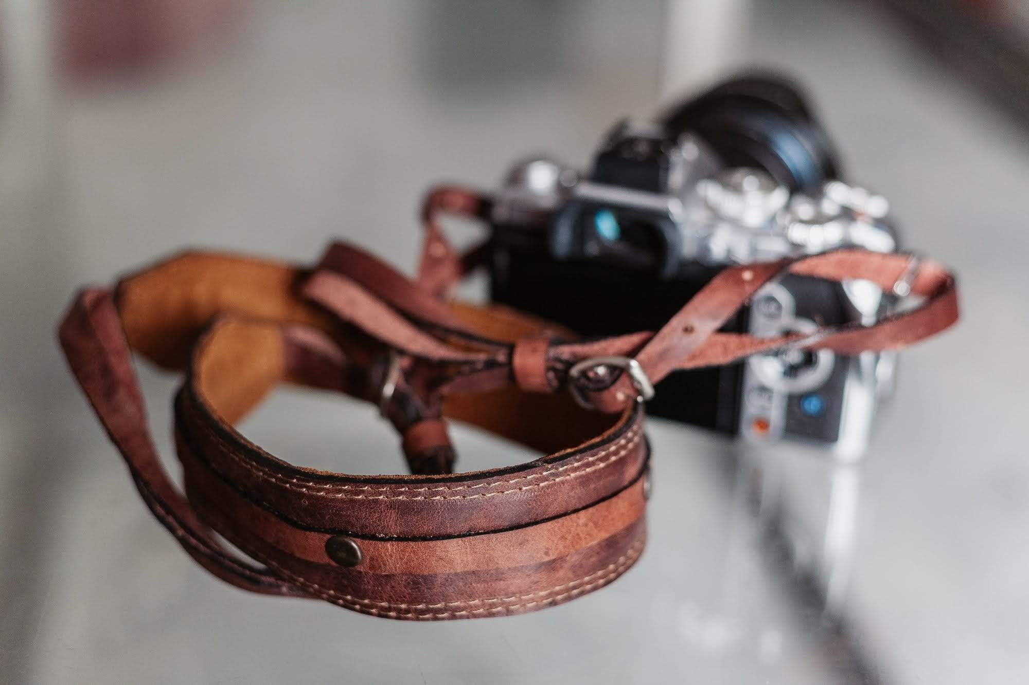 Brown Leather Camera Strap | Handmade Leather Camera Strap