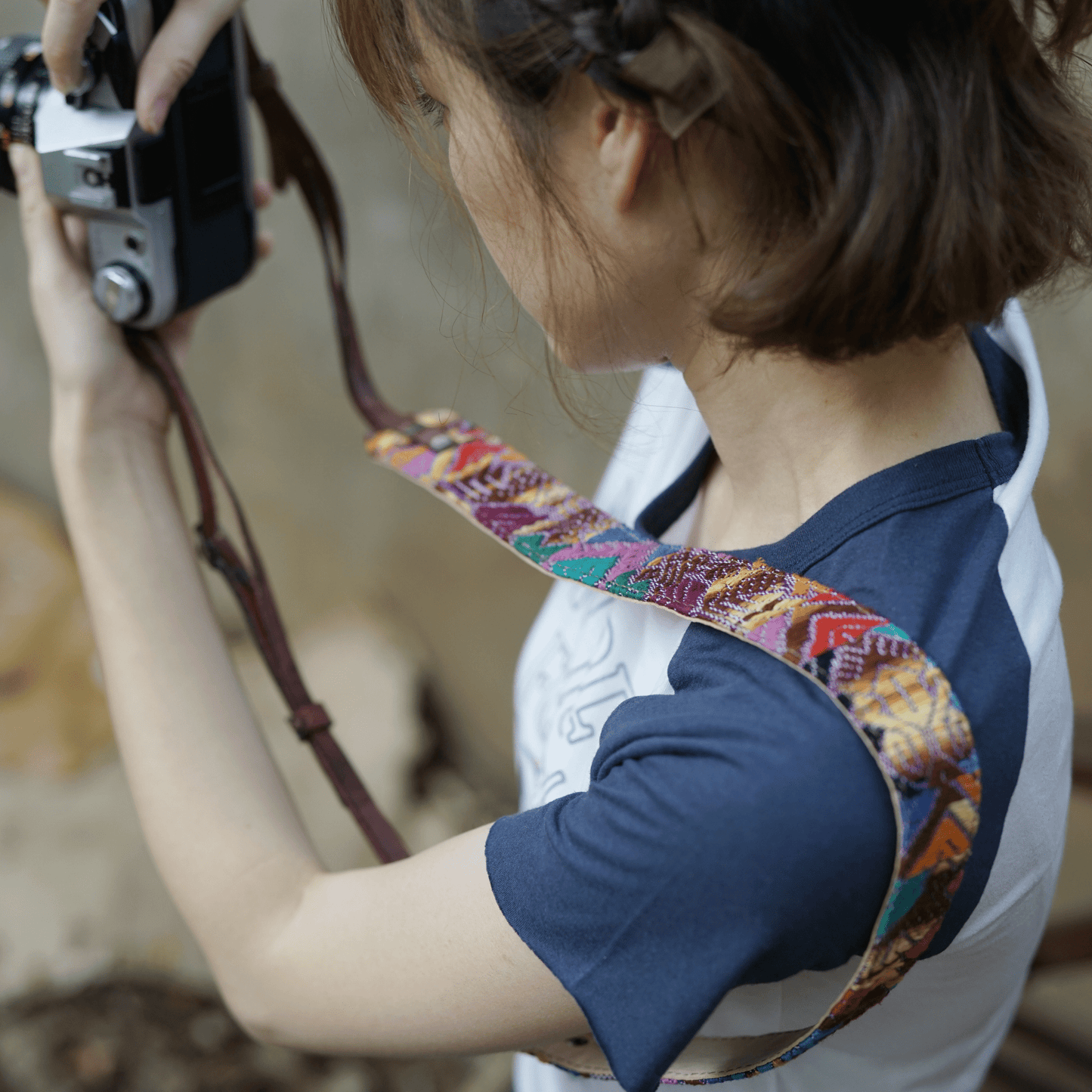 Mayan Fabric Leather Camera Strap - Atitlan Leather