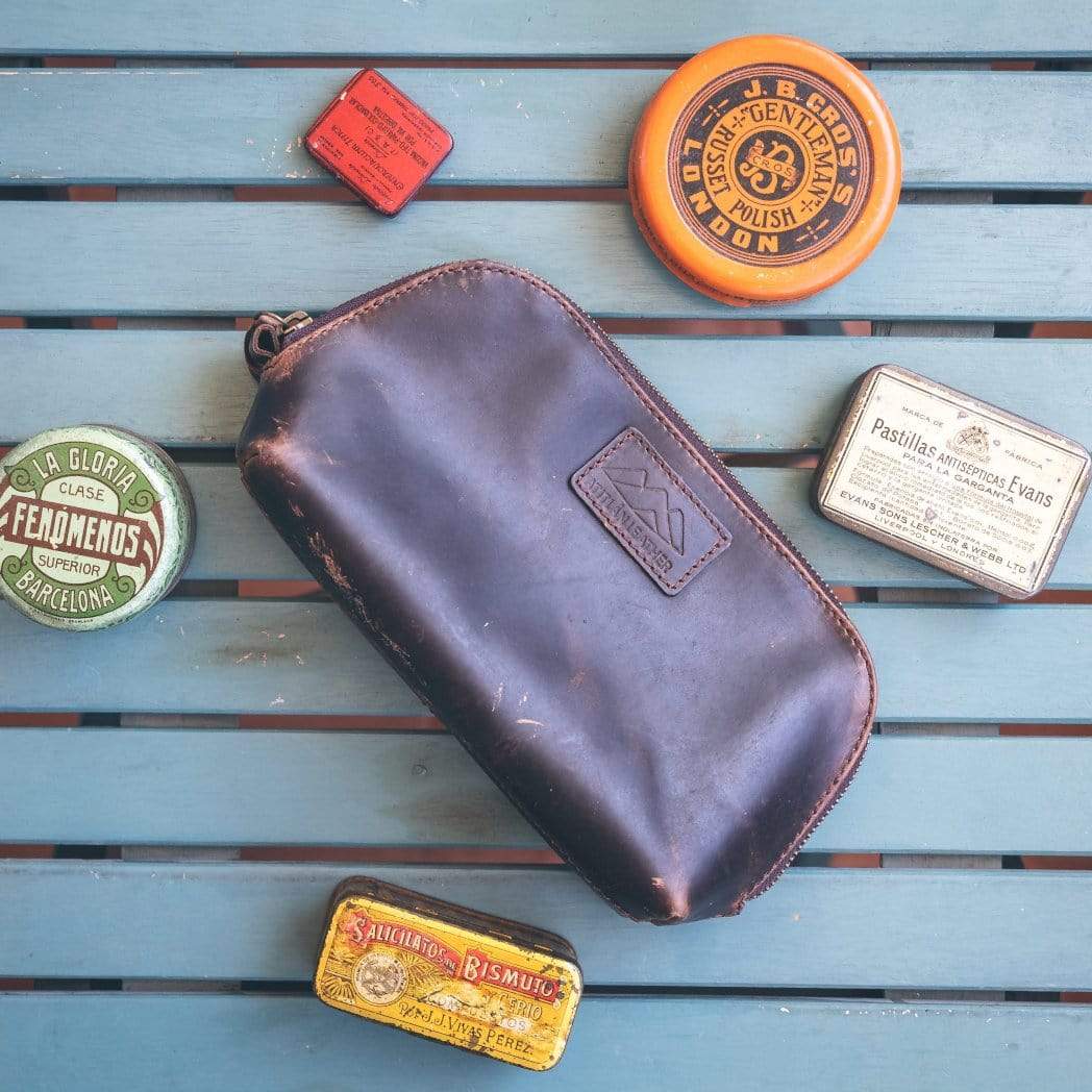 Leather dopp kit clearance bag