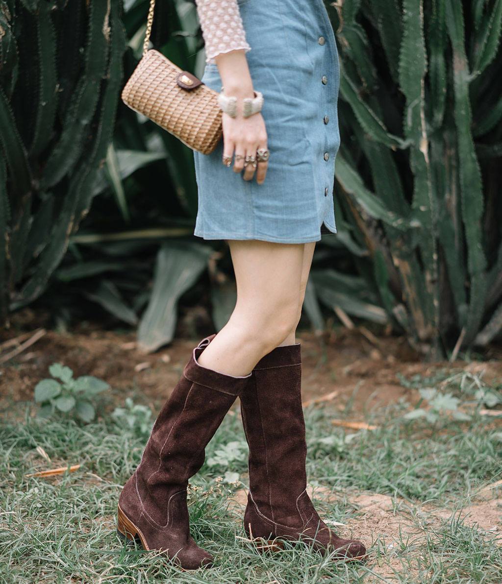 Alayna slouch cheap suede bootie