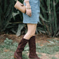 Brown Slouchy Suede Boots - Atitlan Leather