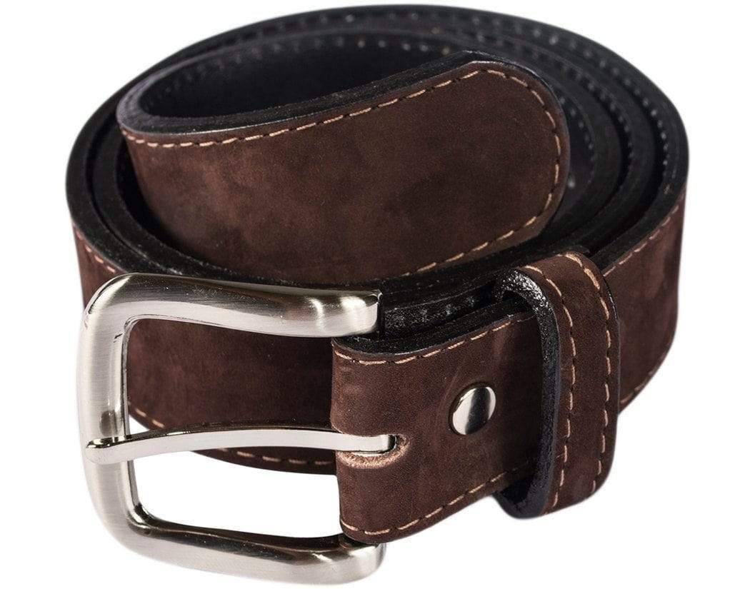 Brown Suede Leather Money Belt - Atitlan Leather