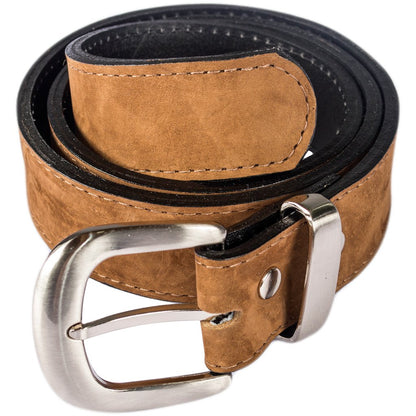 Caramel Brown Suede Leather Money Belt - Atitlan Leather