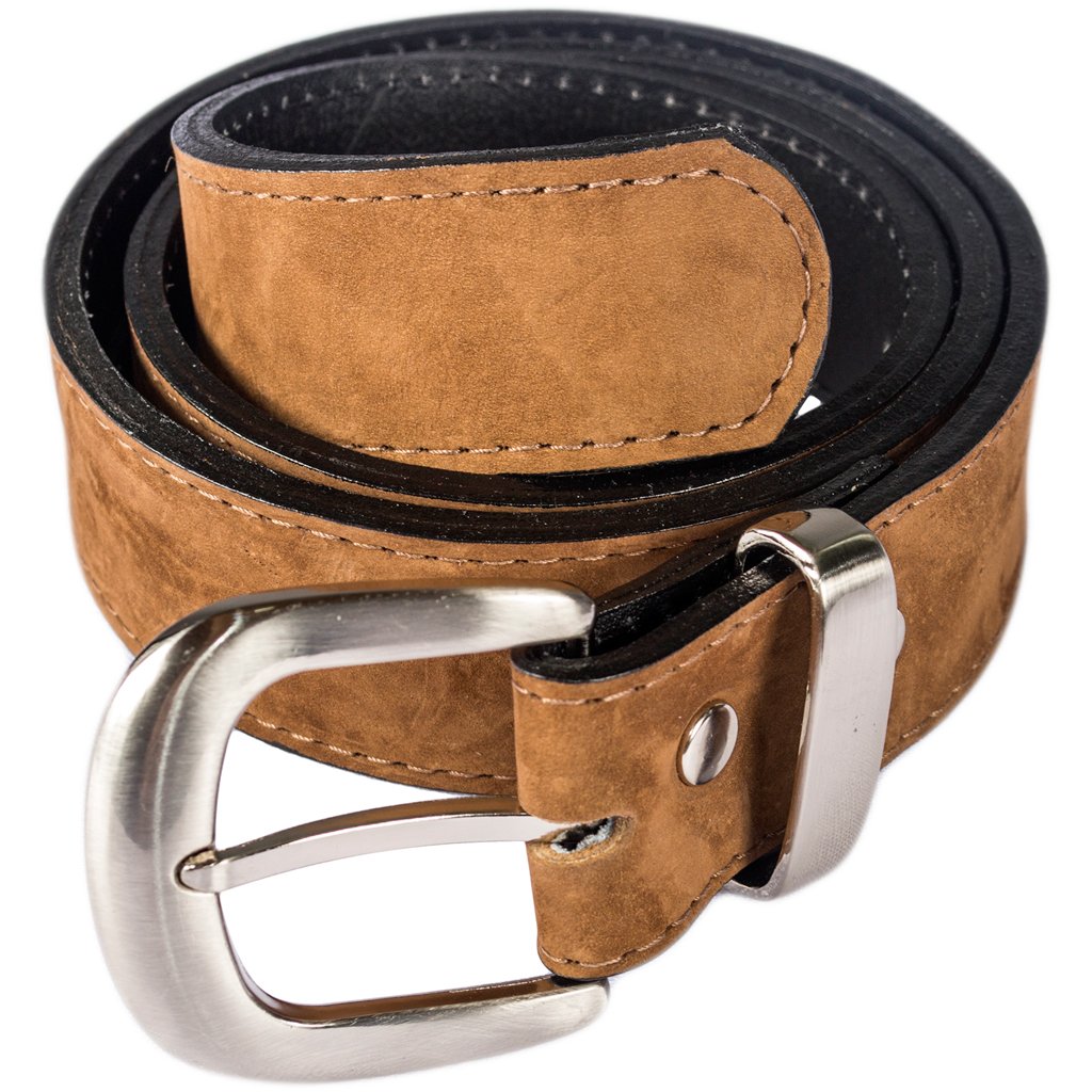 Atitlan Leather Caramel Brown Suede Leather Money Belt 34