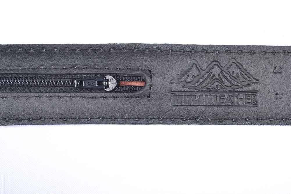 Black Leather Money Belt - Atitlan Leather