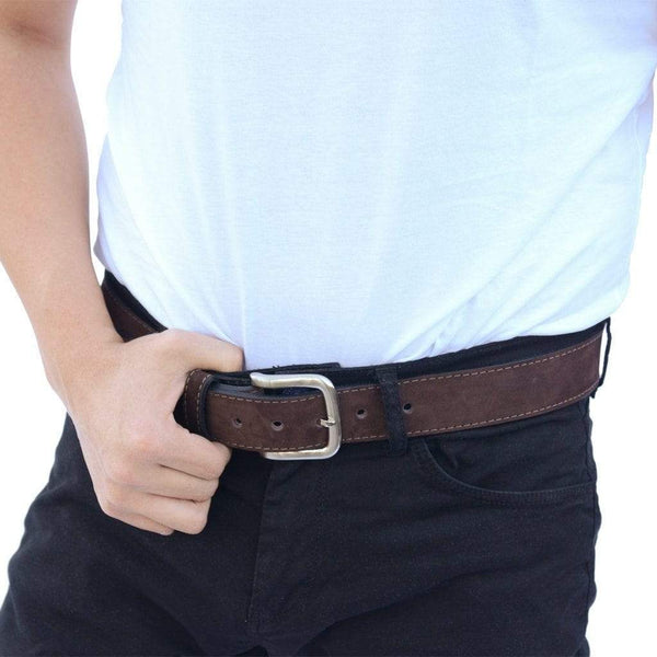 Brown Suede Leather Money Belt