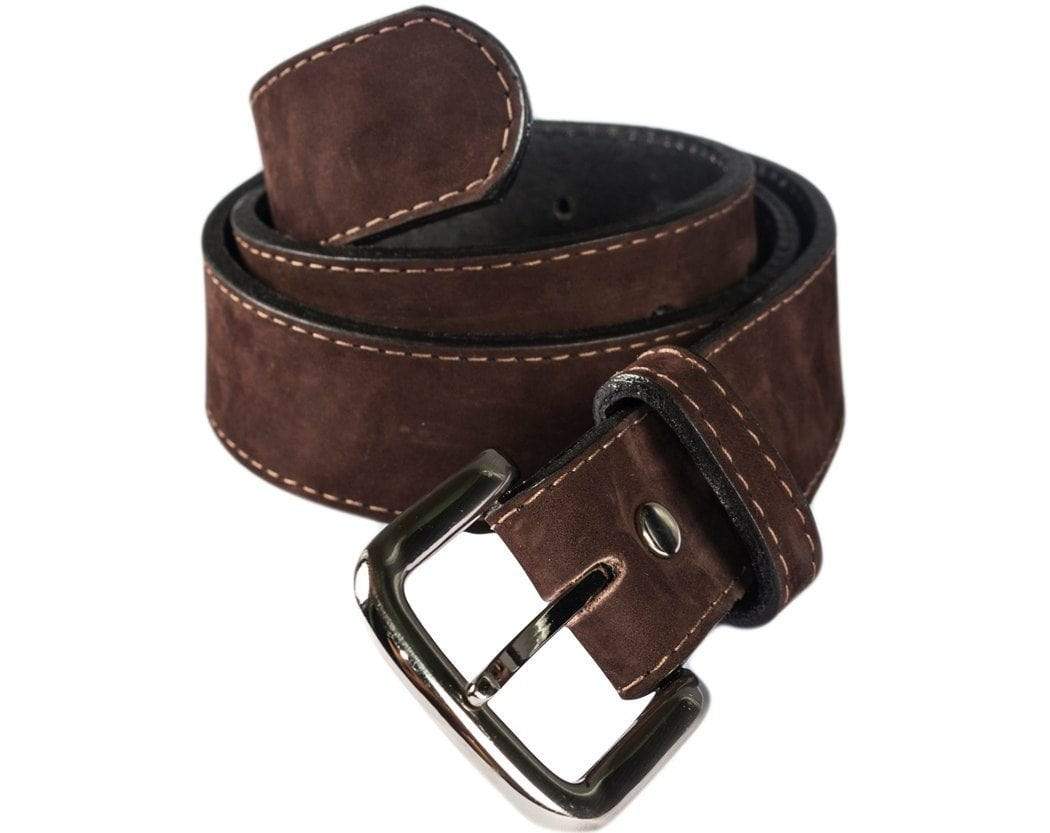 Brown Suede Leather Money Belt - Atitlan Leather