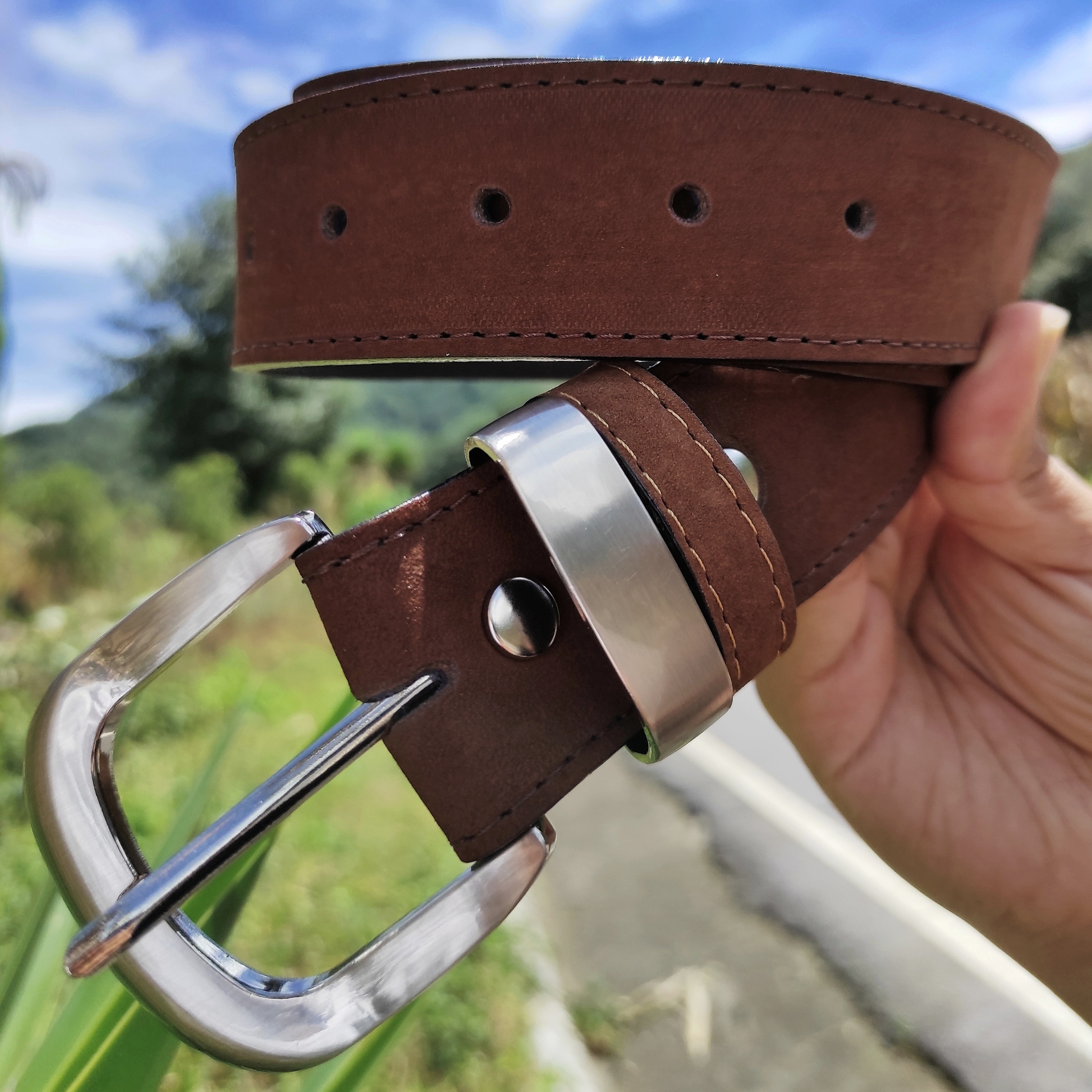 Black Leather Belt, Handmade in Seattle