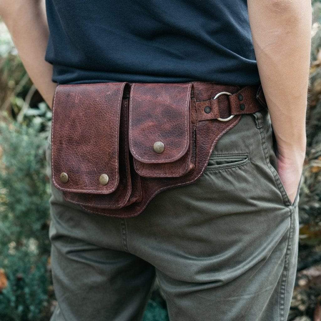 Vintage Leather Cell Phone Holster Belt Pouch Brown BELT BAG For Men –  iChainWallets