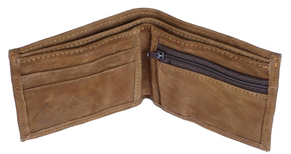 Leather wallet discount with coin pocket