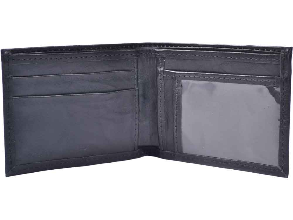 Atitlan Leather Wallets Duna Black Leather Leather Bifold Wallet with ID Window
