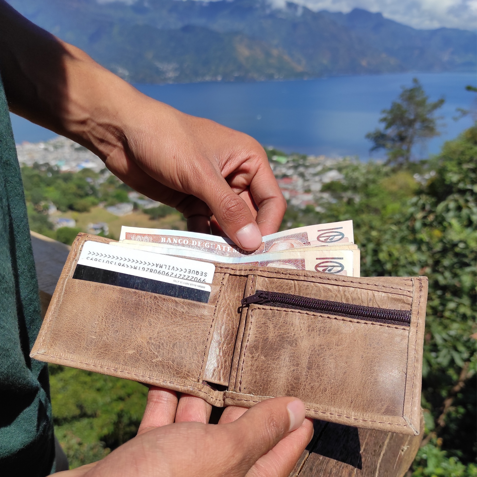 Mens Leather Wallet with Coin Pocket - Atitlan Leather