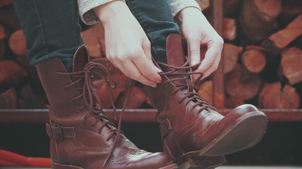 Brown leather shop ankle boots womens