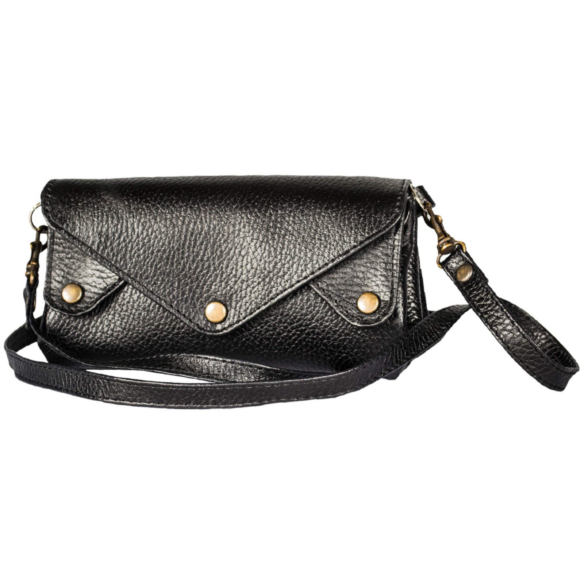 Black Leather Wristlet & Leather Crossbody Purse - Atitlan Leather