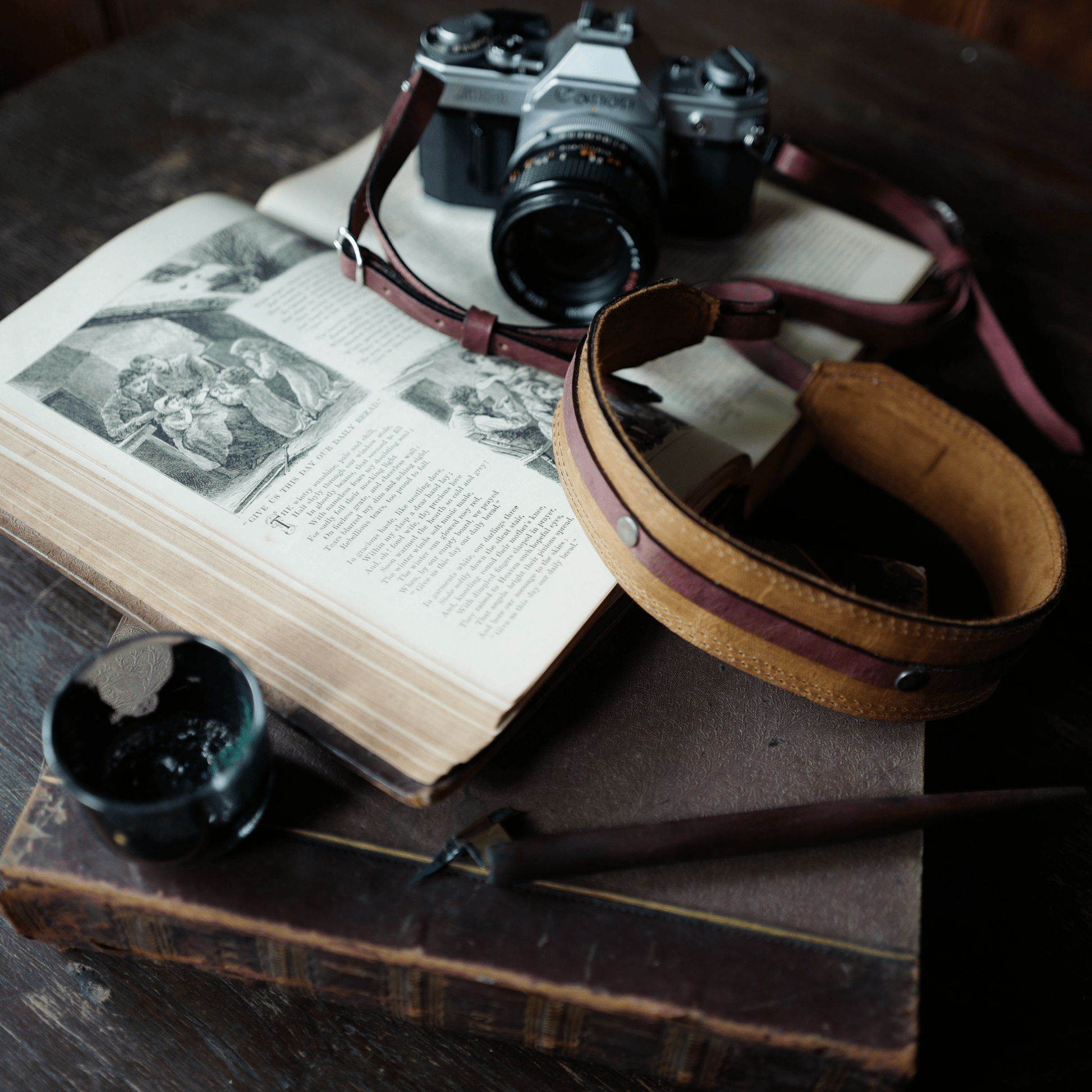 Dual Color Leather Camera Strap - Atitlan Leather