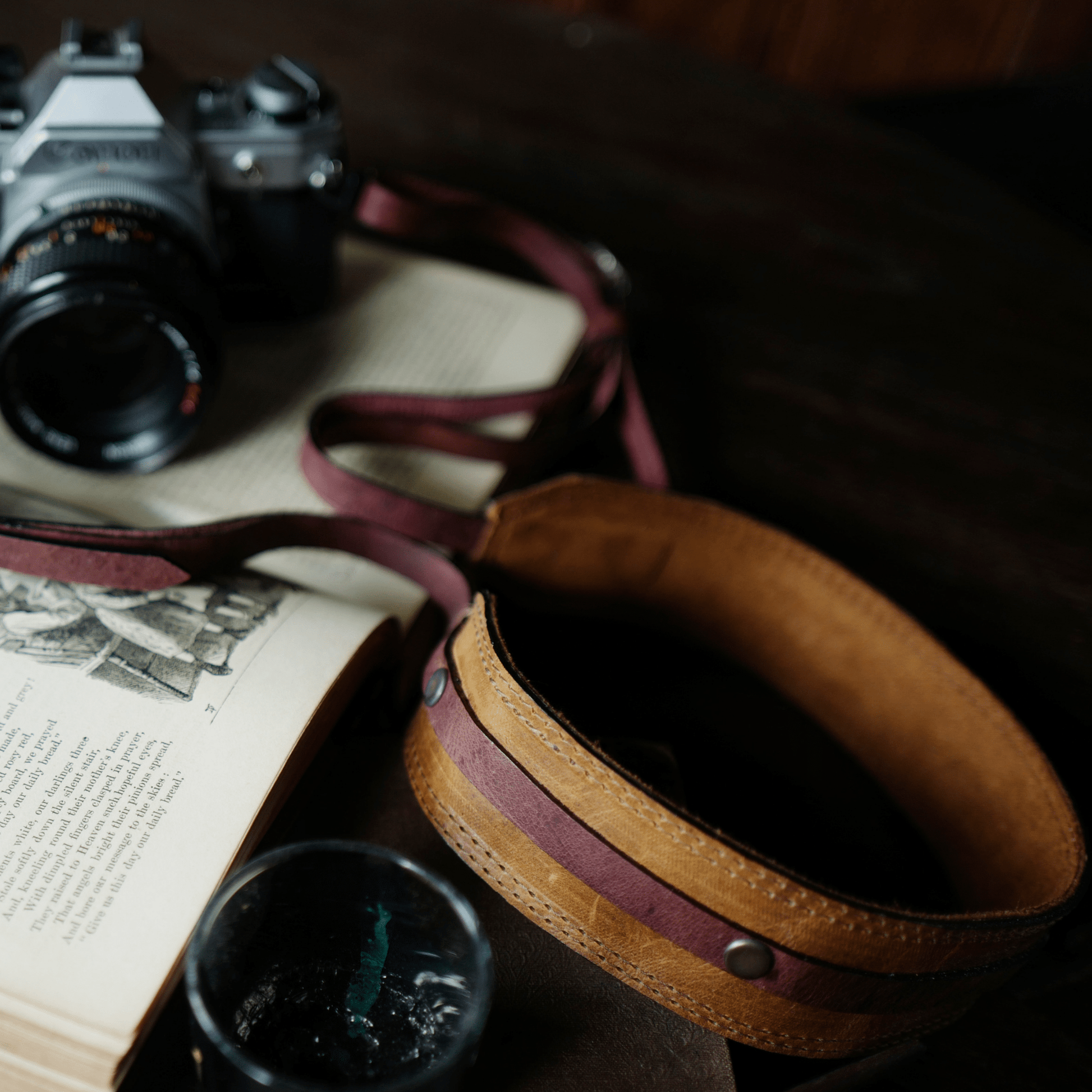 Dual Color Leather Camera Strap - Atitlan Leather