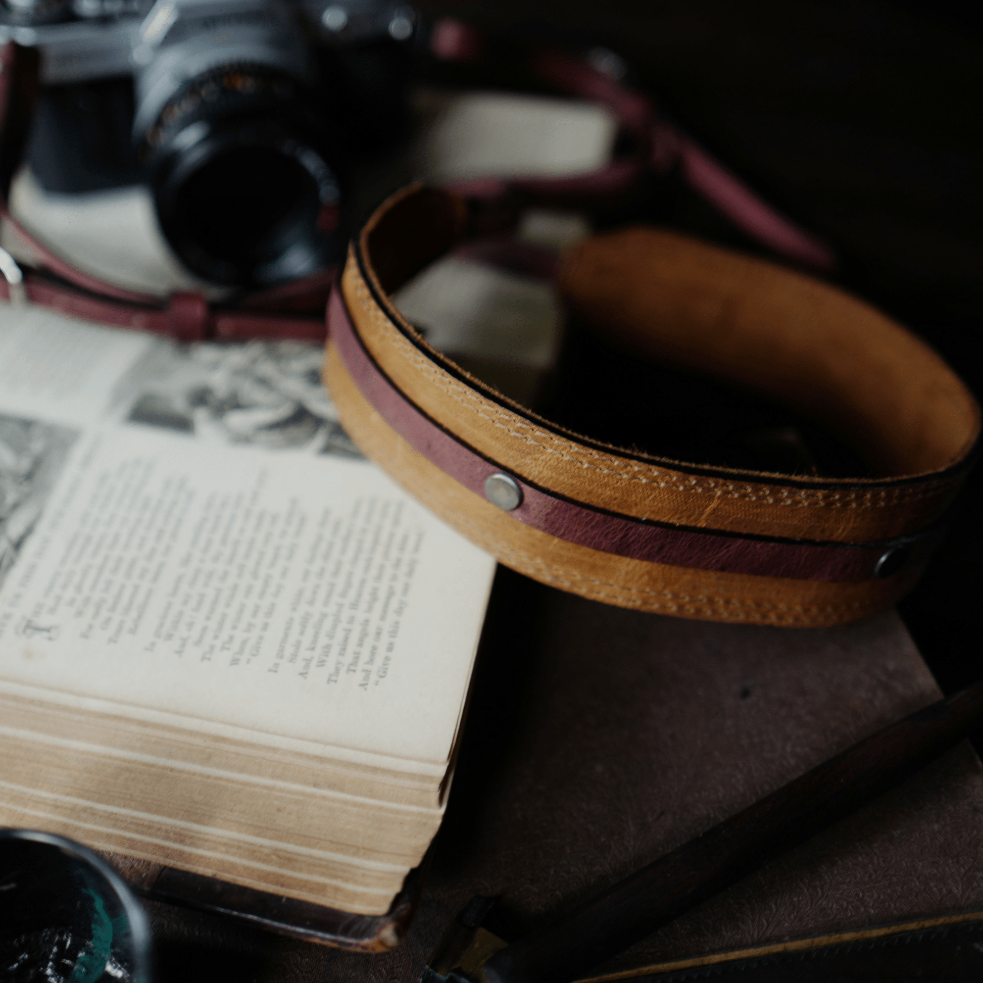 Dual Color Leather Camera Strap - Atitlan Leather