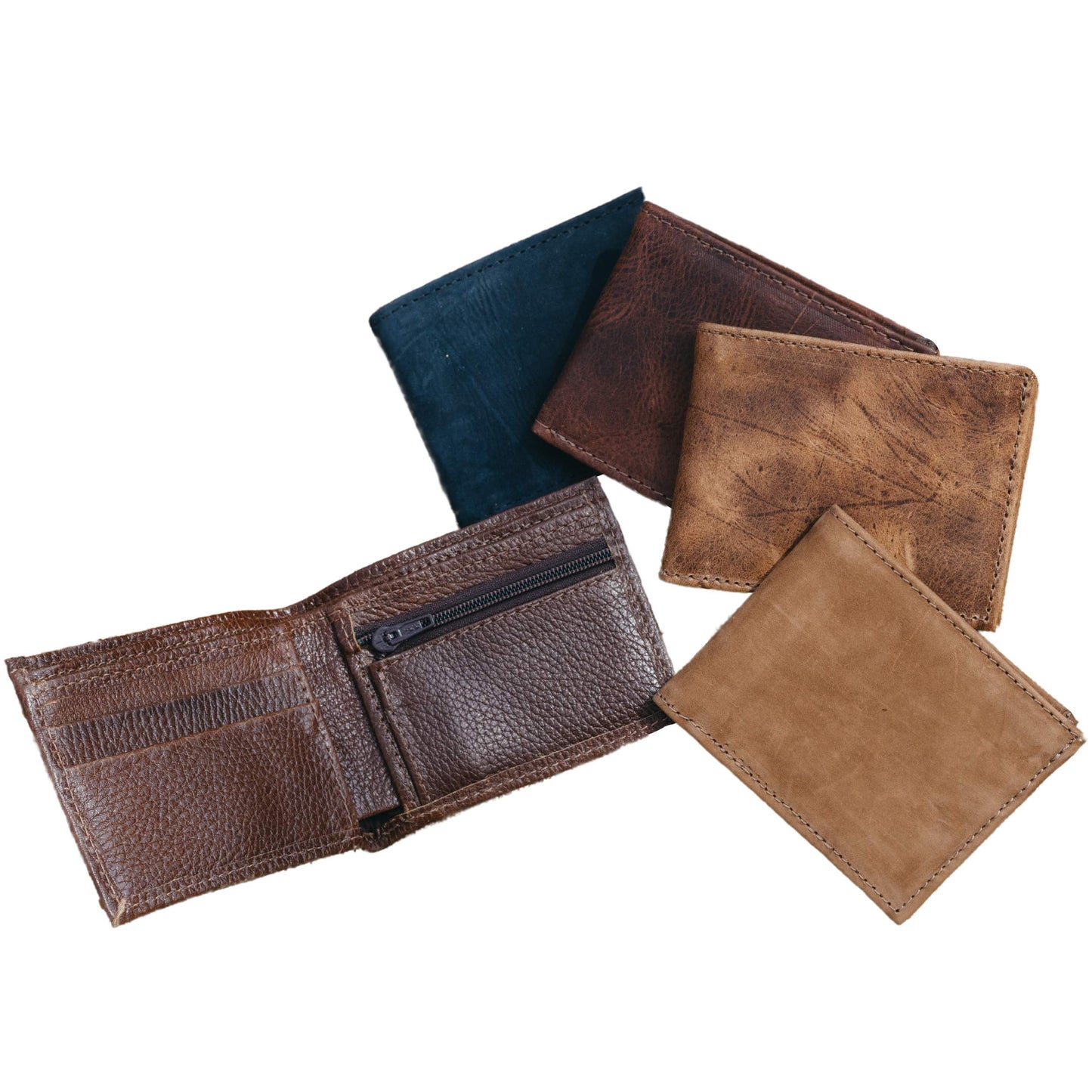Mens Leather Wallet with Coin Pocket