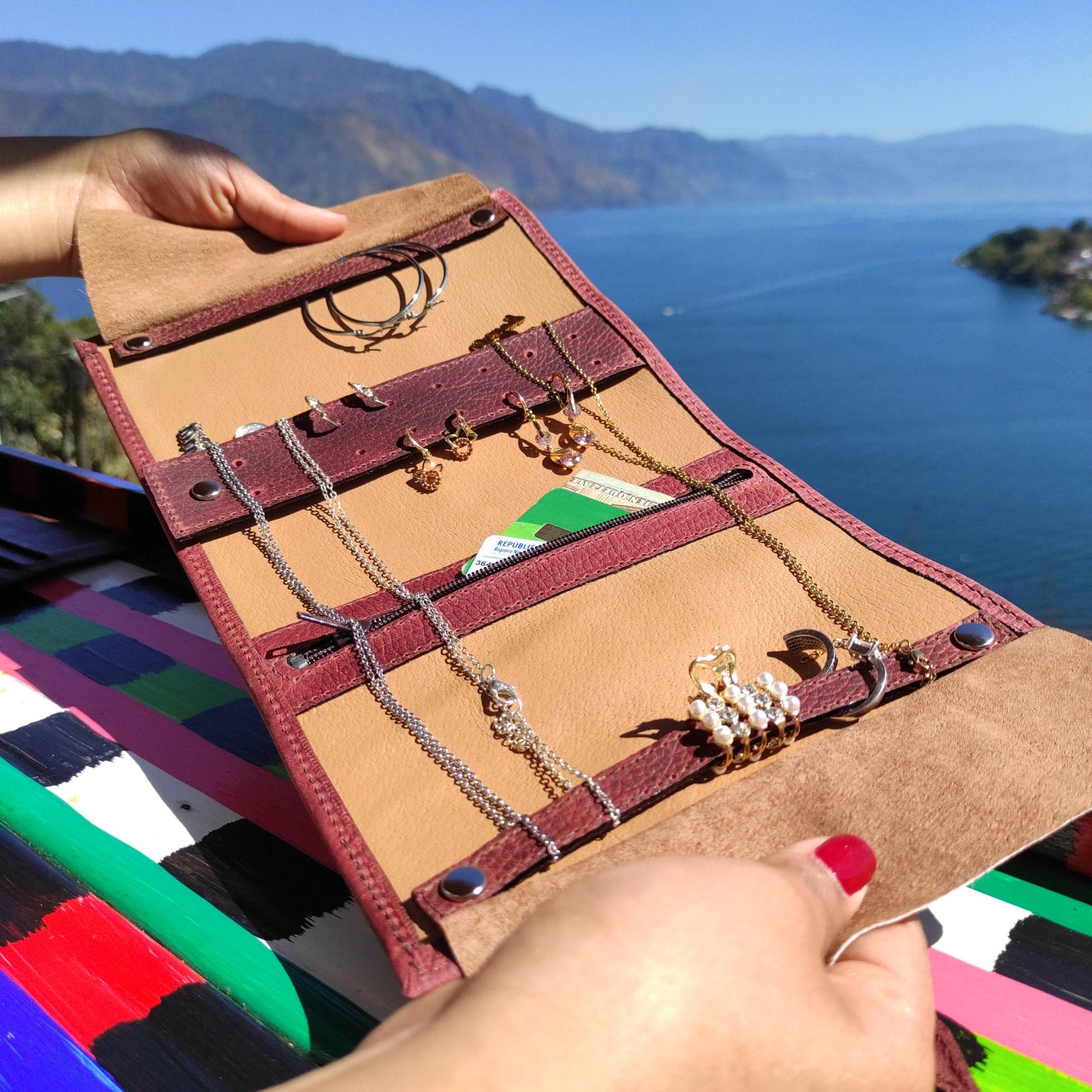 Leather Jewelry Travel Roll - Atitlan Leather