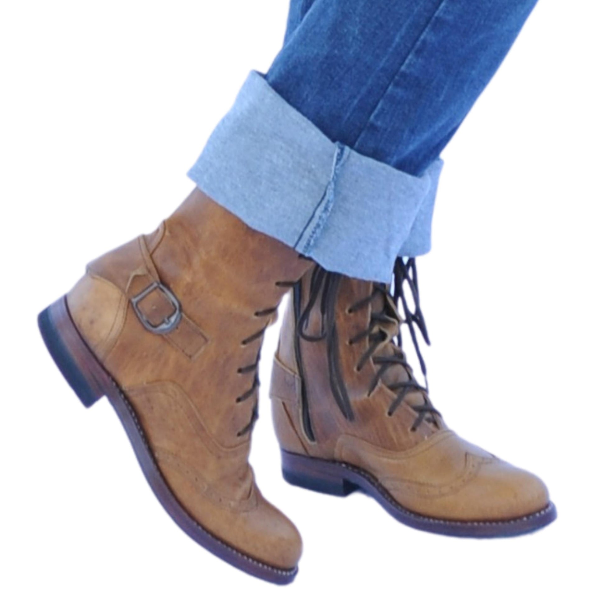 Light Brown Victorian Ankle Boots - Atitlan Leather