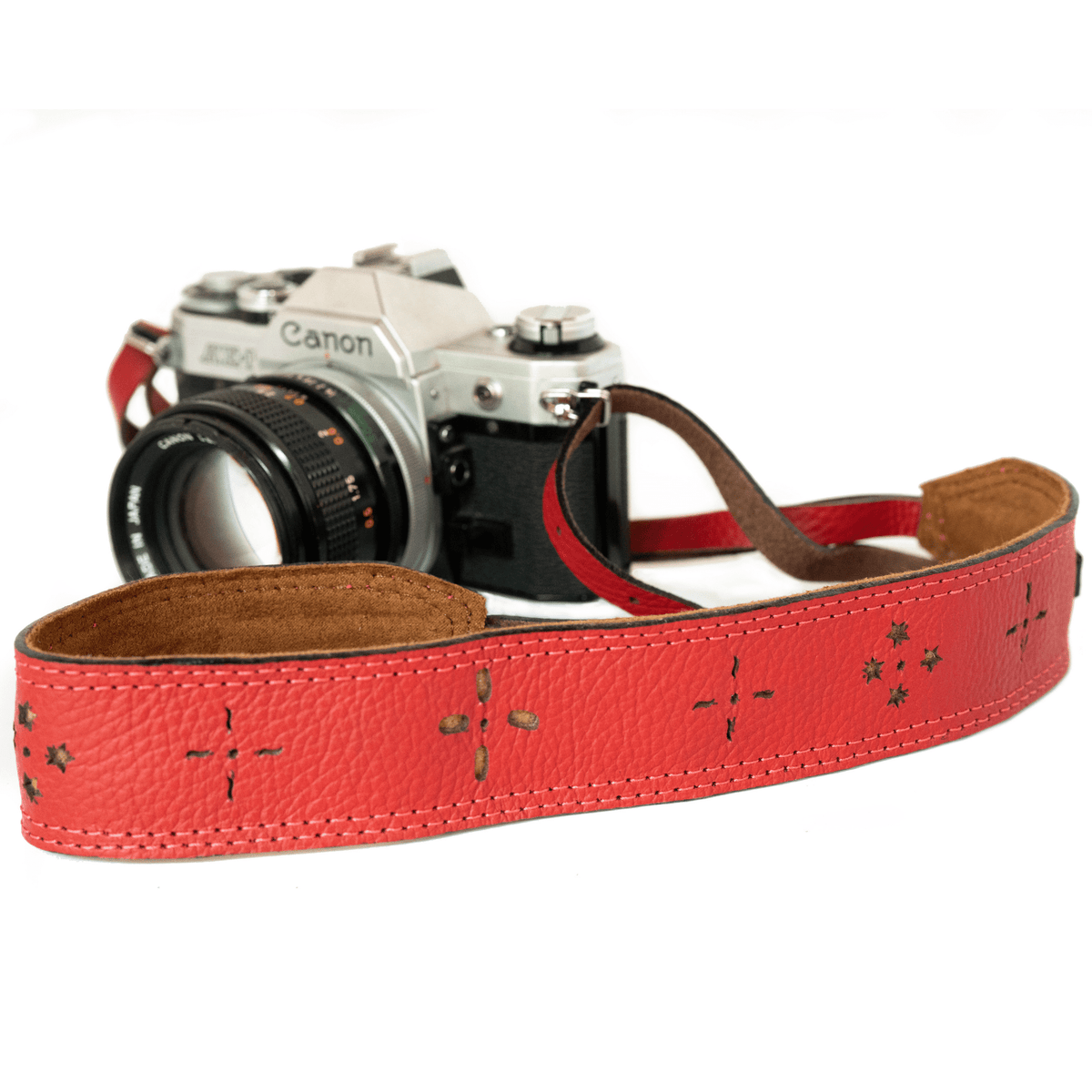 Red Leather Camera Strap | Camera neck strap