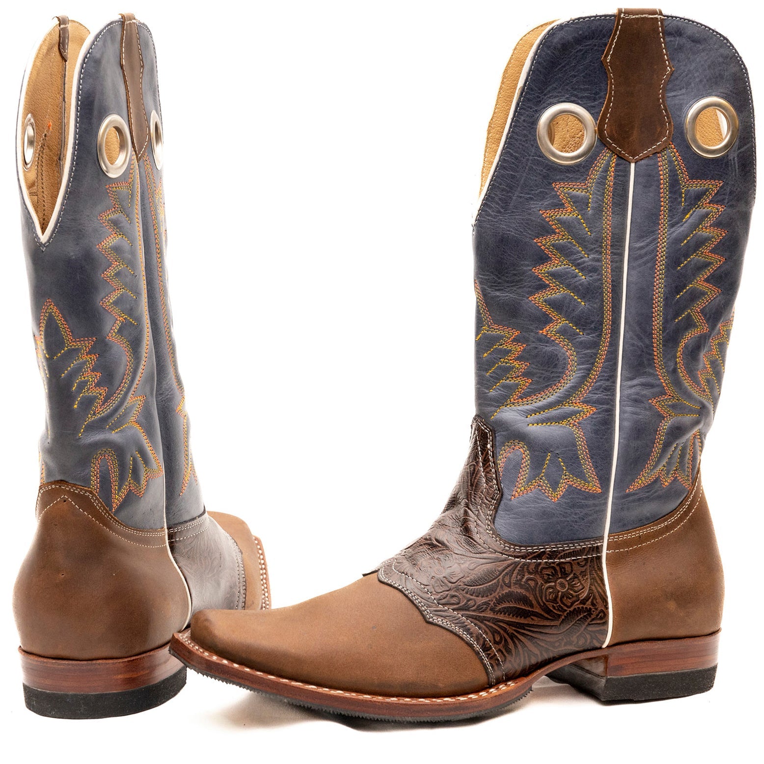 Square Rodeo Cowboy Boots - Atitlan Leather