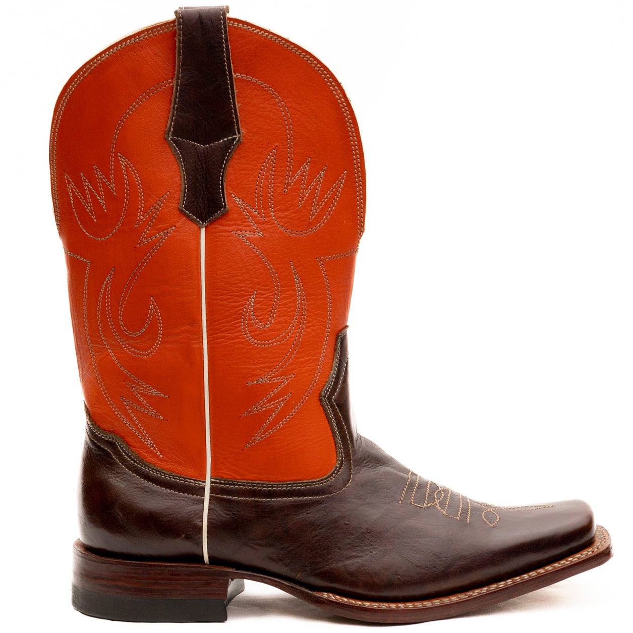 Square Toe Double Stitched Cowboy Boots - Atitlan Leather